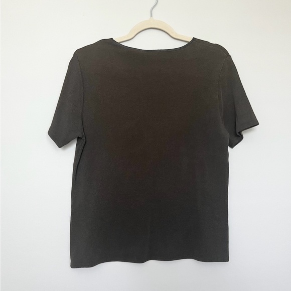 Vintage Worthington dark olive green short sleeve top -Size Large - Picture 2 of 6